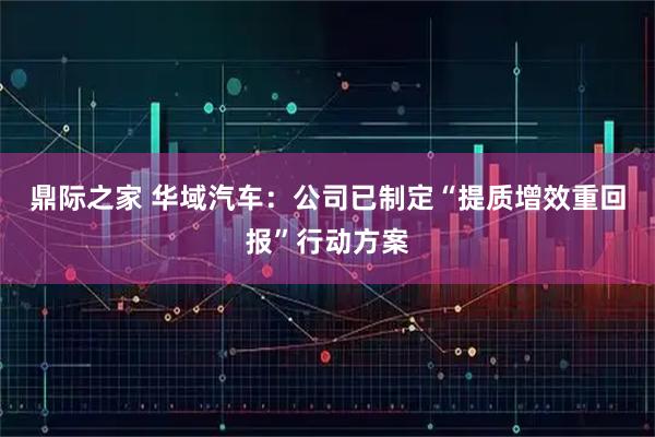 鼎际之家 华域汽车：公司已制定“提质增效重回报”行动方案